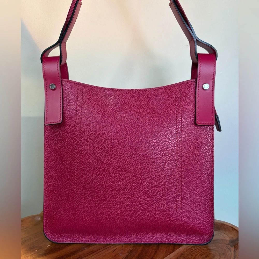 Longchamp Le’Foulonne S Leather Crossbody Beetroot Magenta Like New - Picture 11 of 17